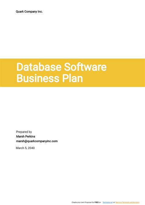 Database Software Business Plan